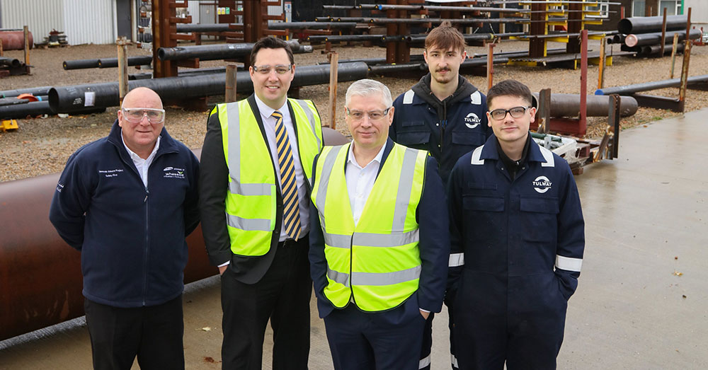 Tees Valley Mayor, Ben Houchen visits Tulway’s Teesside site and discusses future expansion plans for the North East with our managing director, Kevin Tully